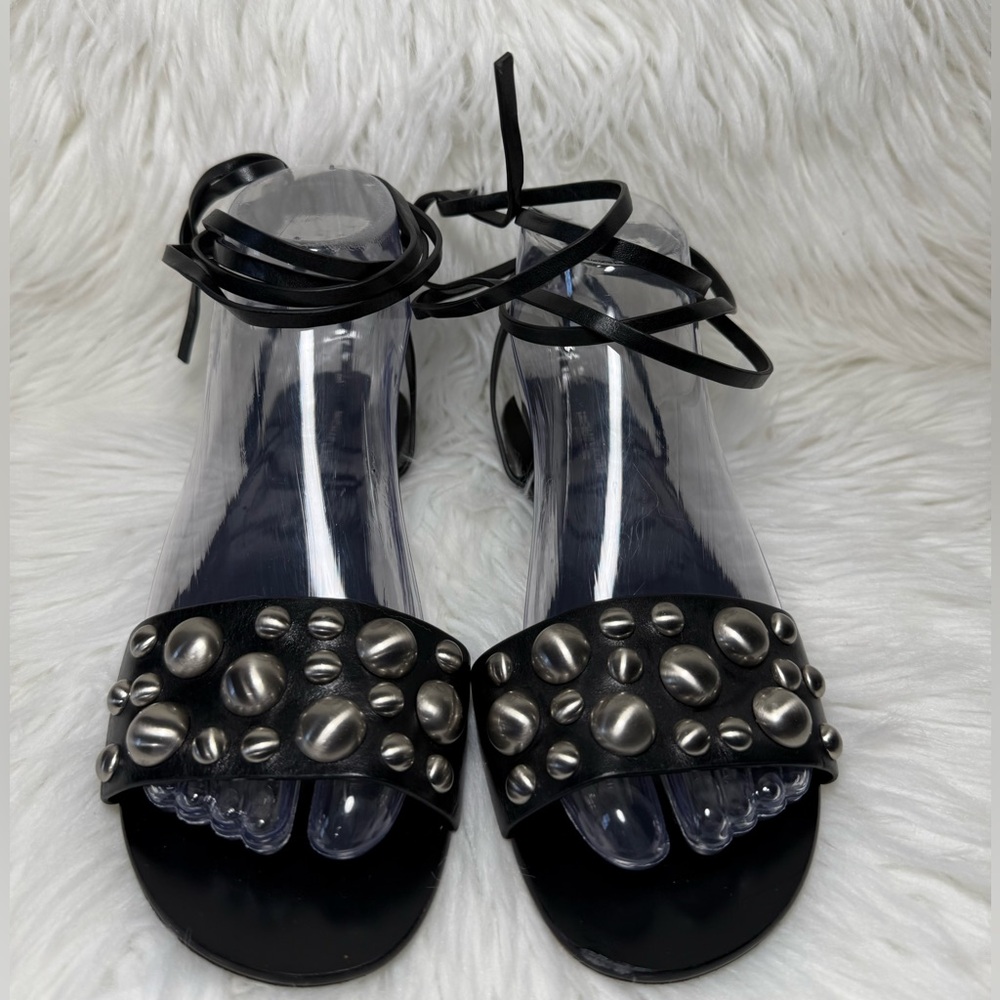 MICHAEL KORS Collection Women's Mica Studded Leather Flat Sandals Size 37